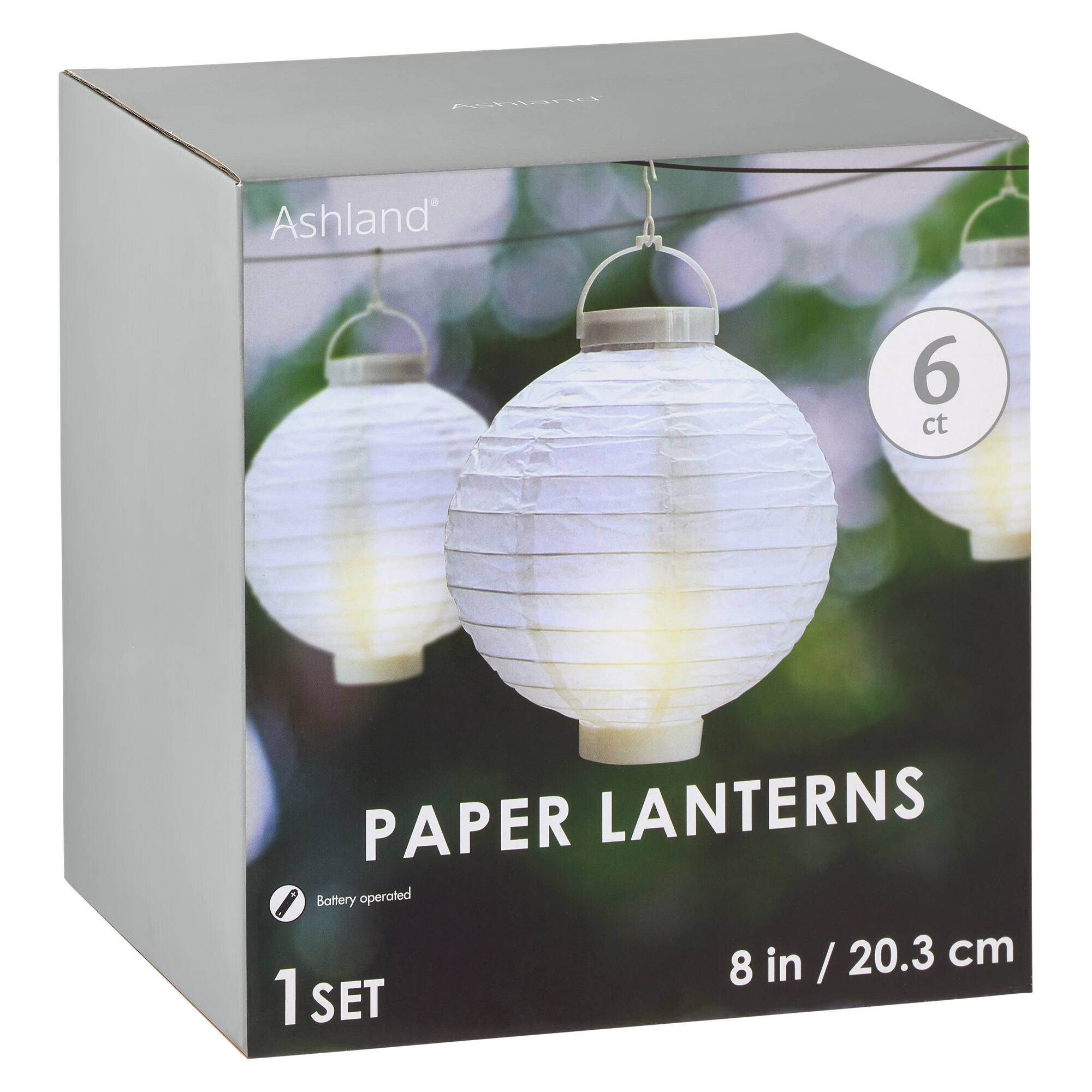 8 Packs: 6 ct. (48 total) 8" White Paper Lanterns by Ashland®